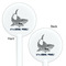 Sharks White Plastic 5.5" Stir Stick - Double Sided - Round - Front & Back