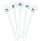 Sharks White Plastic 5.5" Stir Stick - Fan View