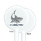 Sharks White Plastic 5.5" Stir Stick - Single Sided - Round - Front & Back