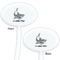 Sharks White Plastic 7" Stir Stick - Double Sided - Oval - Front & Back