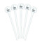 Sharks White Plastic 7" Stir Stick - Round - Fan View