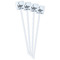 Sharks White Plastic Stir Stick - Double Sided - Square - Front