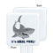 Sharks White Plastic Stir Stick - Single Sided - Square - Approval