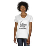 Sharks Women's V-Neck T-Shirt - White - 2XL (Personalized)
