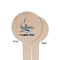 Sharks Wooden 4" Food Pick - Round - Single Sided - Front & Back