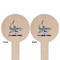 Sharks Wooden 6" Food Pick - Round - Double Sided - Front & Back