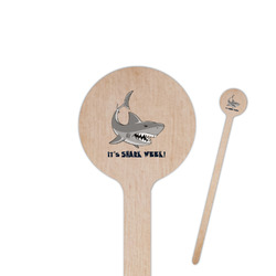 Sharks 6" Round Wooden Stir Sticks - Single Sided (Personalized)