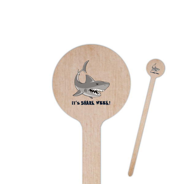 Custom Sharks 7.5" Round Wooden Stir Sticks - Single Sided (Personalized)