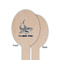 Sharks Wooden Food Pick - Oval - Single Sided - Front & Back