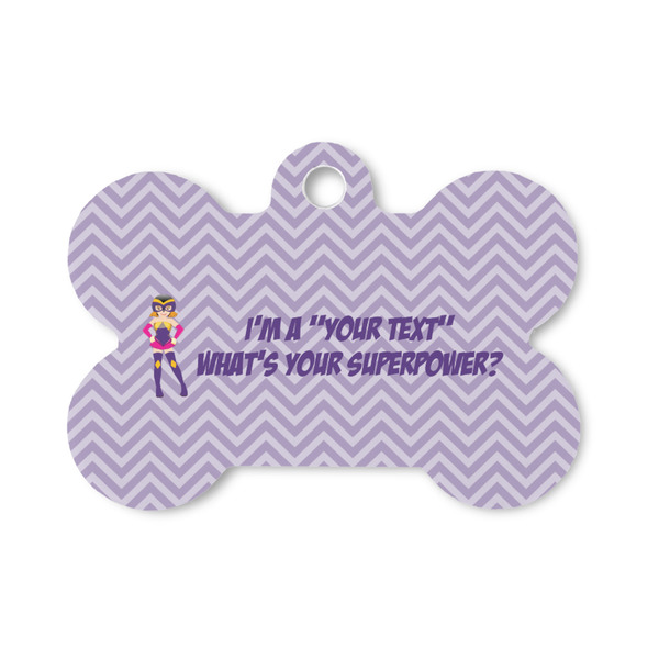 Custom What is your Superpower Bone Shaped Dog ID Tag - Small (Personalized)