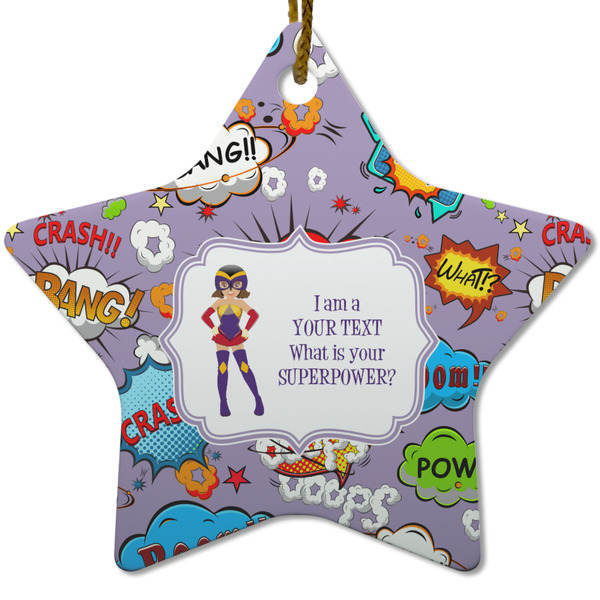 Custom What is your Superpower Star Ceramic Ornament w/ Name or Text