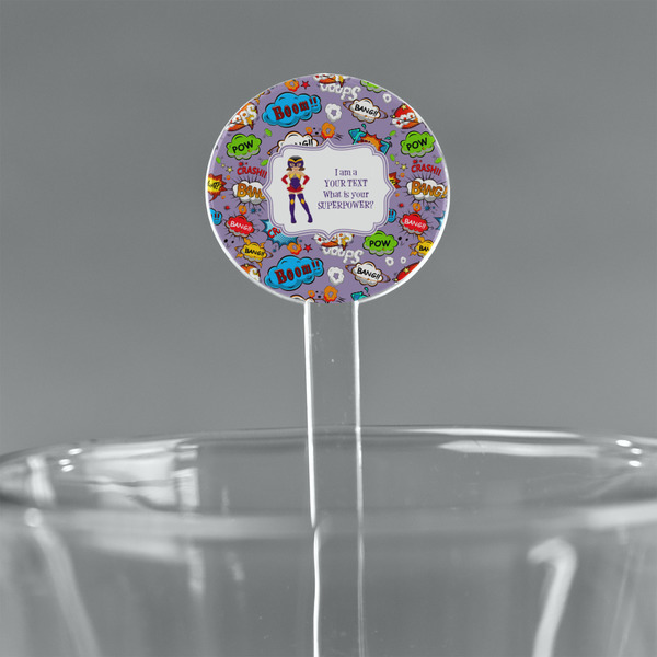 Custom What is your Superpower 7" Round Plastic Stir Sticks - Clear (Personalized)