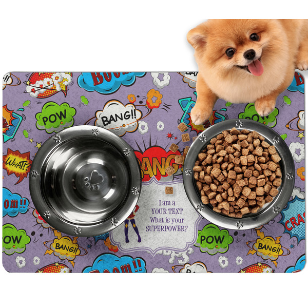 Custom What is your Superpower Dog Food Mat - Small w/ Name or Text