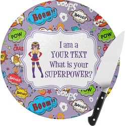 What is your Superpower Round Glass Cutting Board (Personalized)