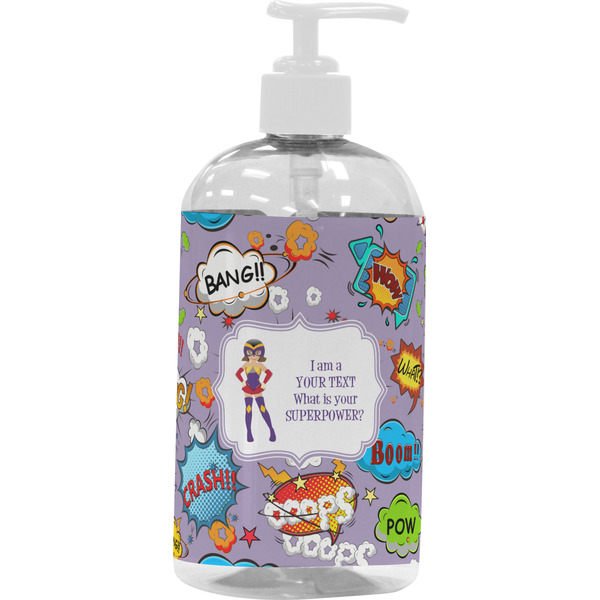 Custom What is your Superpower Plastic Soap / Lotion Dispenser (16 oz - Large - White) (Personalized)