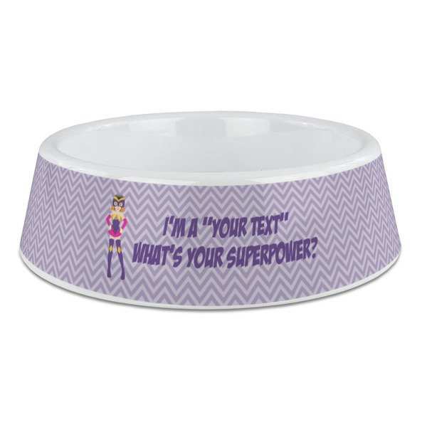 Custom What is your Superpower Plastic Dog Bowl - Large (Personalized)