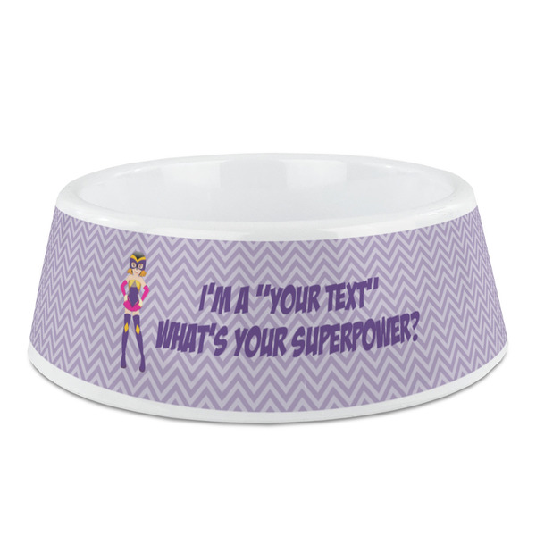 Custom What is your Superpower Plastic Dog Bowl - Medium (Personalized)