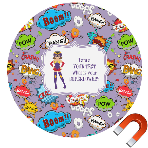 Custom What is your Superpower Round Car Magnet - 6" (Personalized)