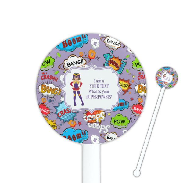 Custom What is your Superpower 5.5" Round Plastic Stir Sticks - White - Single Sided (Personalized)