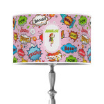 Woman Superhero 12" Drum Lamp Shade - Poly-film (Personalized)