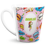 Woman Superhero 12 Oz Latte Mug (Personalized)