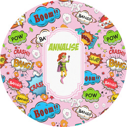 Woman Superhero Multipurpose Round Labels - 2" (Personalized)