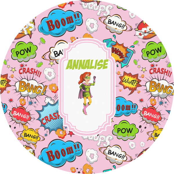 Custom Woman Superhero Multipurpose Round Labels - 2" (Personalized)