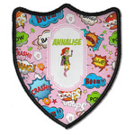 Woman Superhero Iron On Shield Patch B w/ Name or Text