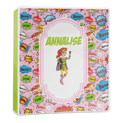 Woman Superhero 3-Ring Binder - 1 inch (Personalized)