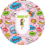 Woman Superhero Multipurpose Round Labels - 5" (Personalized)