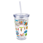 Woman Superhero 16oz Double Wall Acrylic Tumbler with Lid & Straw - Full Print (Personalized)