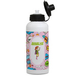 Woman Superhero Water Bottles - Aluminum - 20 oz - White (Personalized)