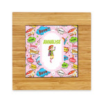 Woman Superhero Bamboo Trivet with Ceramic Tile Insert (Personalized)