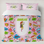 Woman Superhero Duvet Cover Set - King (Personalized)