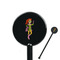 Woman Superhero Black Plastic 5.5" Stir Stick - Round - Closeup