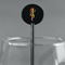 Woman Superhero Black Plastic 5.5" Stir Stick - Round - Main