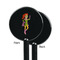 Woman Superhero Black Plastic 5.5" Stir Stick - Single Sided - Round - Front & Back