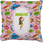 Woman Superhero Faux-Linen Throw Pillow 26" (Personalized)