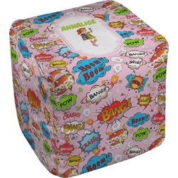 Woman Superhero Cube Pouf Ottoman (Personalized)