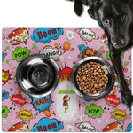 Woman Superhero Dog Food Mat - Large w/ Name or Text