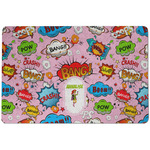 Woman Superhero Dog Food Mat w/ Name or Text