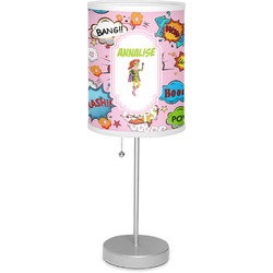 Woman Superhero 7" Drum Lamp with Shade Polyester (Personalized)