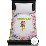 Woman Superhero Duvet Cover - Twin XL (Personalized)