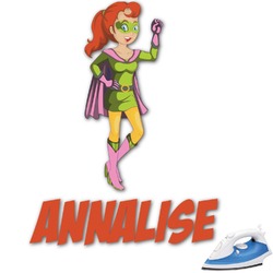 Woman Superhero Graphic Iron On Transfer - Up to 4.5"x4.5" (Personalized)