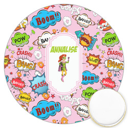 Woman Superhero Printed Cookie Topper - 3.25" (Personalized)