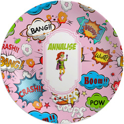 Woman Superhero Melamine Salad Plate - 8" (Personalized)