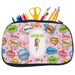 Woman Superhero Neoprene Pencil Case - Medium w/ Name or Text