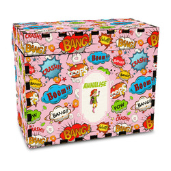 Woman Superhero Wood Recipe Box - Full Color Print (Personalized)