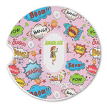 Woman Superhero Sandstone Car Coaster - Single (Personalized)