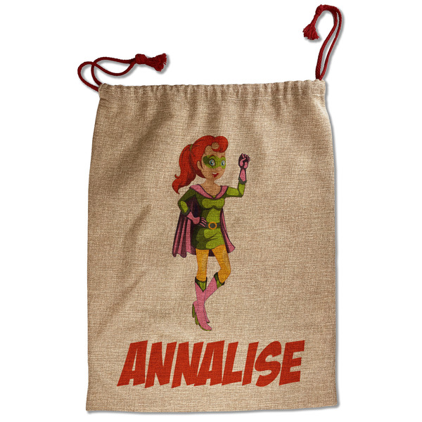 Custom Woman Superhero Santa Sack - Front